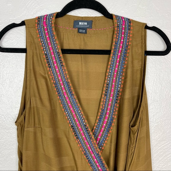NWOT Maeve by Anthropologie Liviana Embroidered Wrap Blouse Medium - Picture 4 of 13